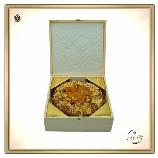 Mandel-Orange-Torte 450g im attraktiven Holzkistchen